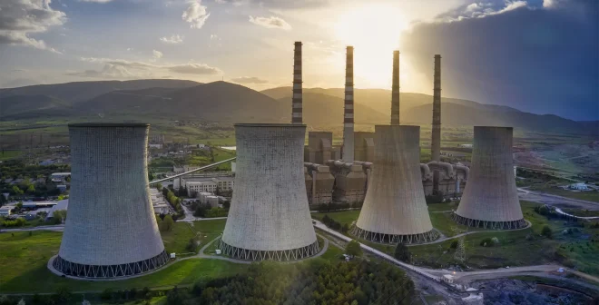 Lignite power plant producing electrical energy