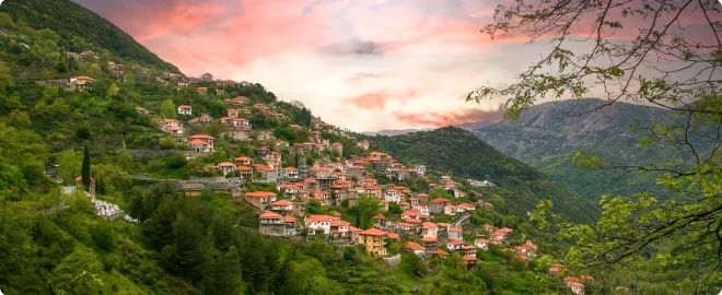 View of Lagadia village located in Peloponnese,Arcadia,Greece